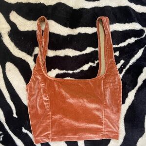 Urban outfitters corduroy Rust orange Crop Top bralette